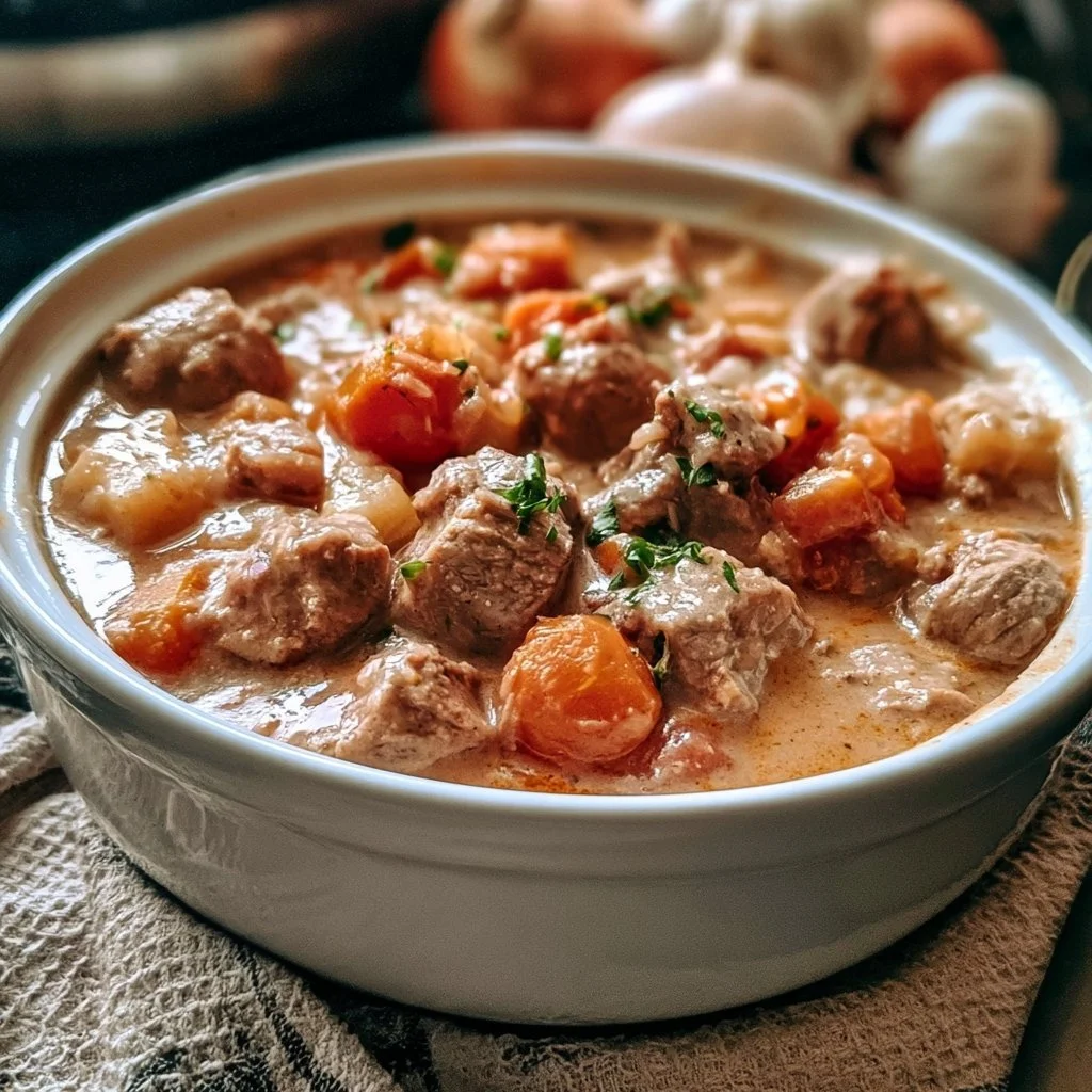Blanquette de Veau à l'Ancienne servie avec légumes frais