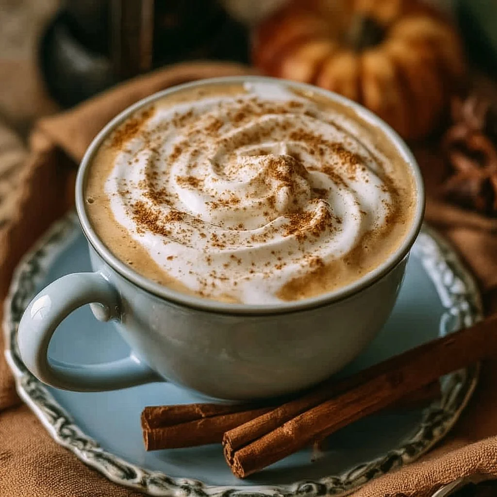 Chai latte épicé à la citrouille dans une tasse