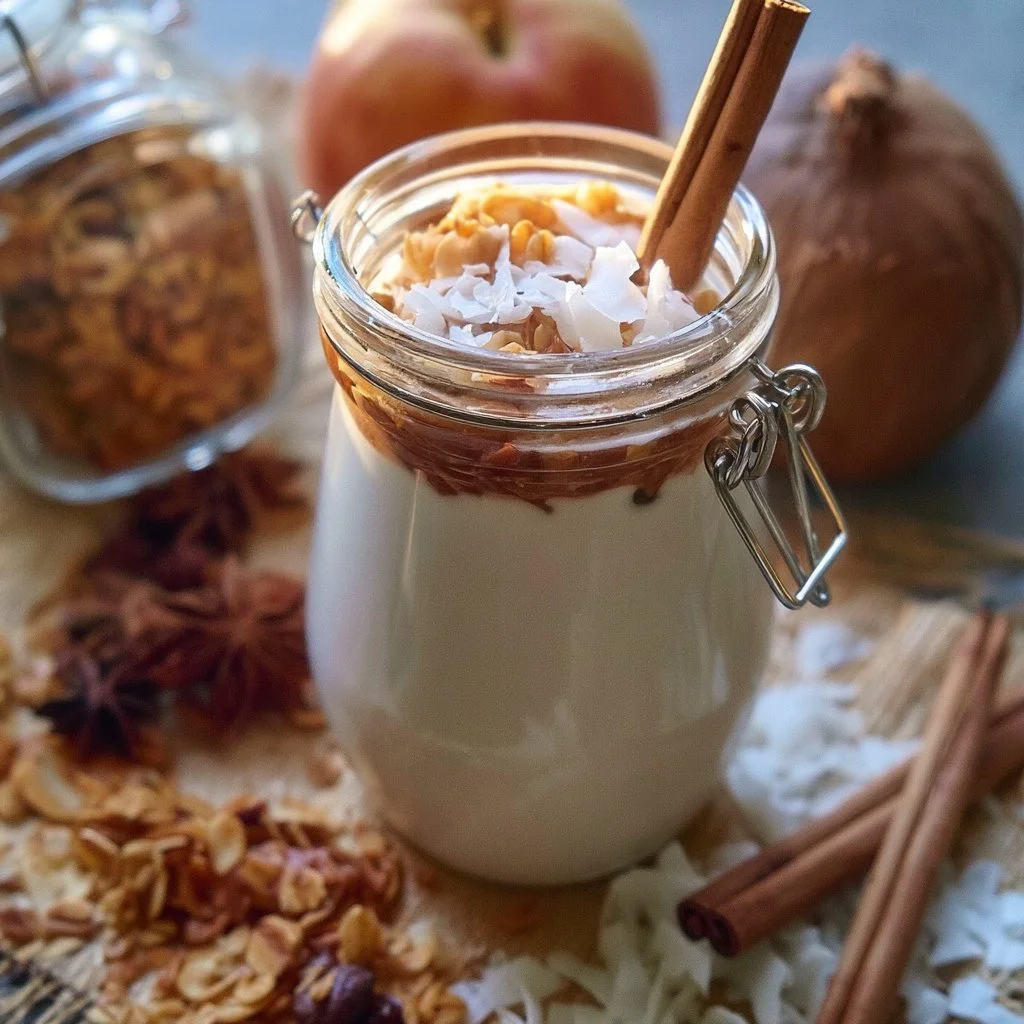 Bol de Granola Coco croustillant avec fruits frais et noix.