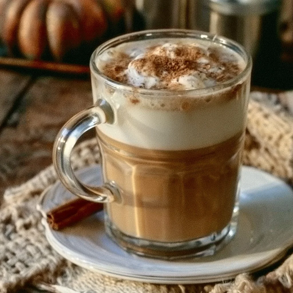 Un verre de lait au potimarron épicé, parfait pour l'automne.