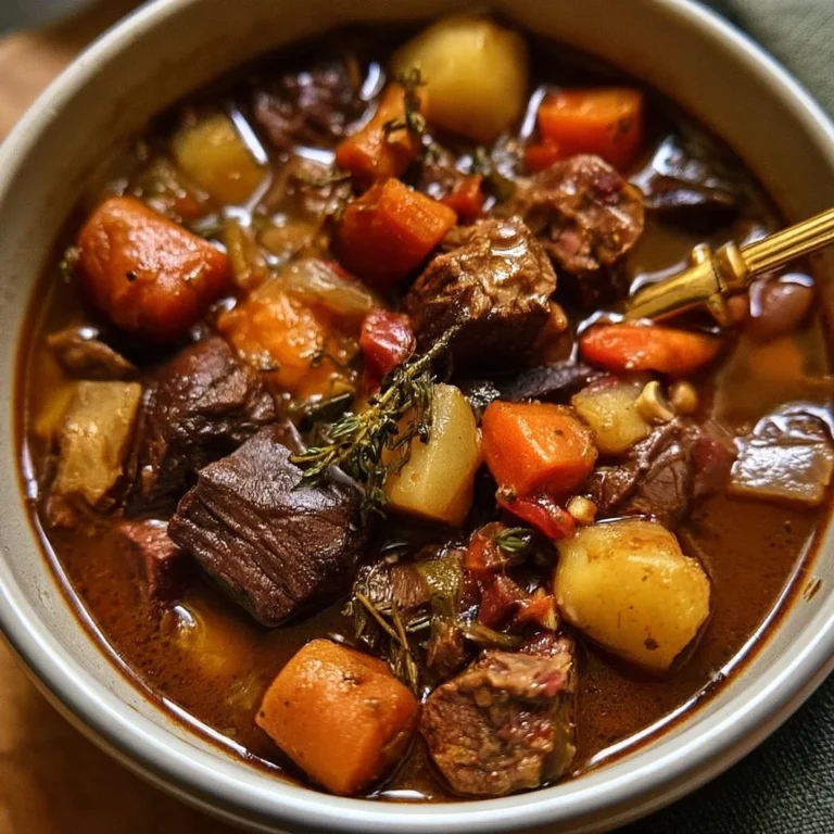 Ragoût de venison savoureux dans un bol, prêt à être dégusté.