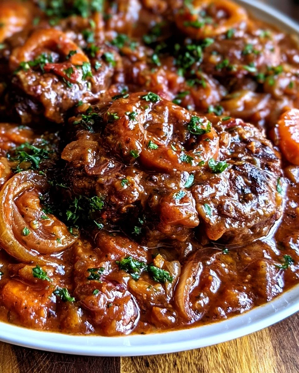 Osso buco à la sauce tomate, plat savoureux traditionnel italien