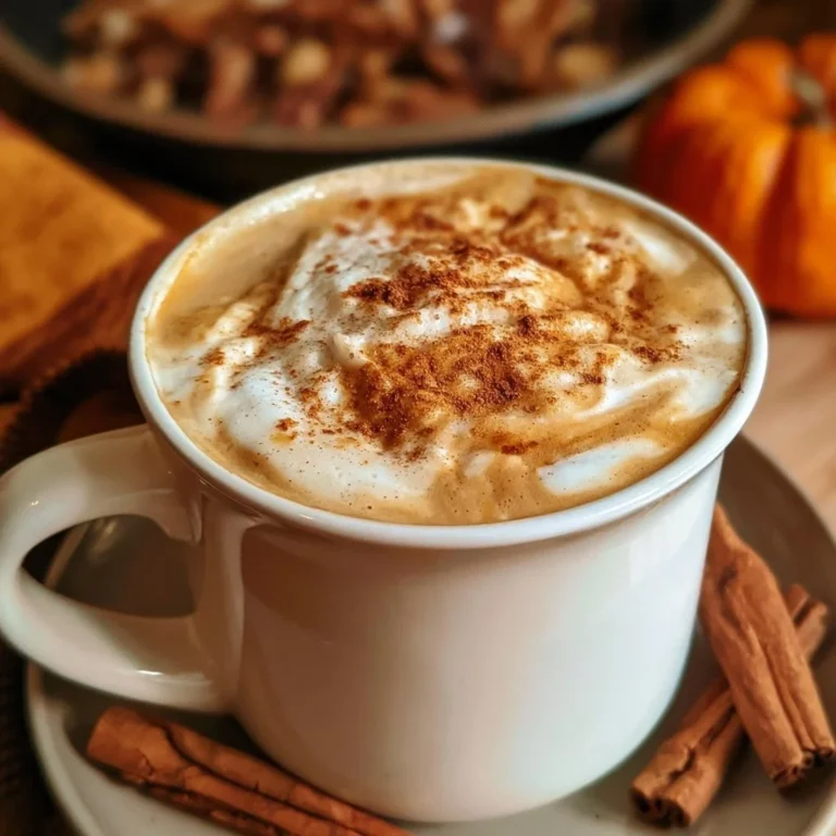 Boisson Pupkim épice Latte servie dans une tasse élégante