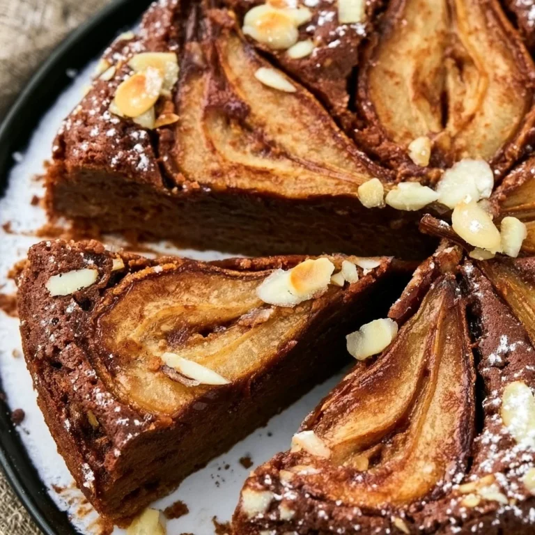 Délicieux gâteau chocolat poire sans farine, parfait pour les amateurs de desserts