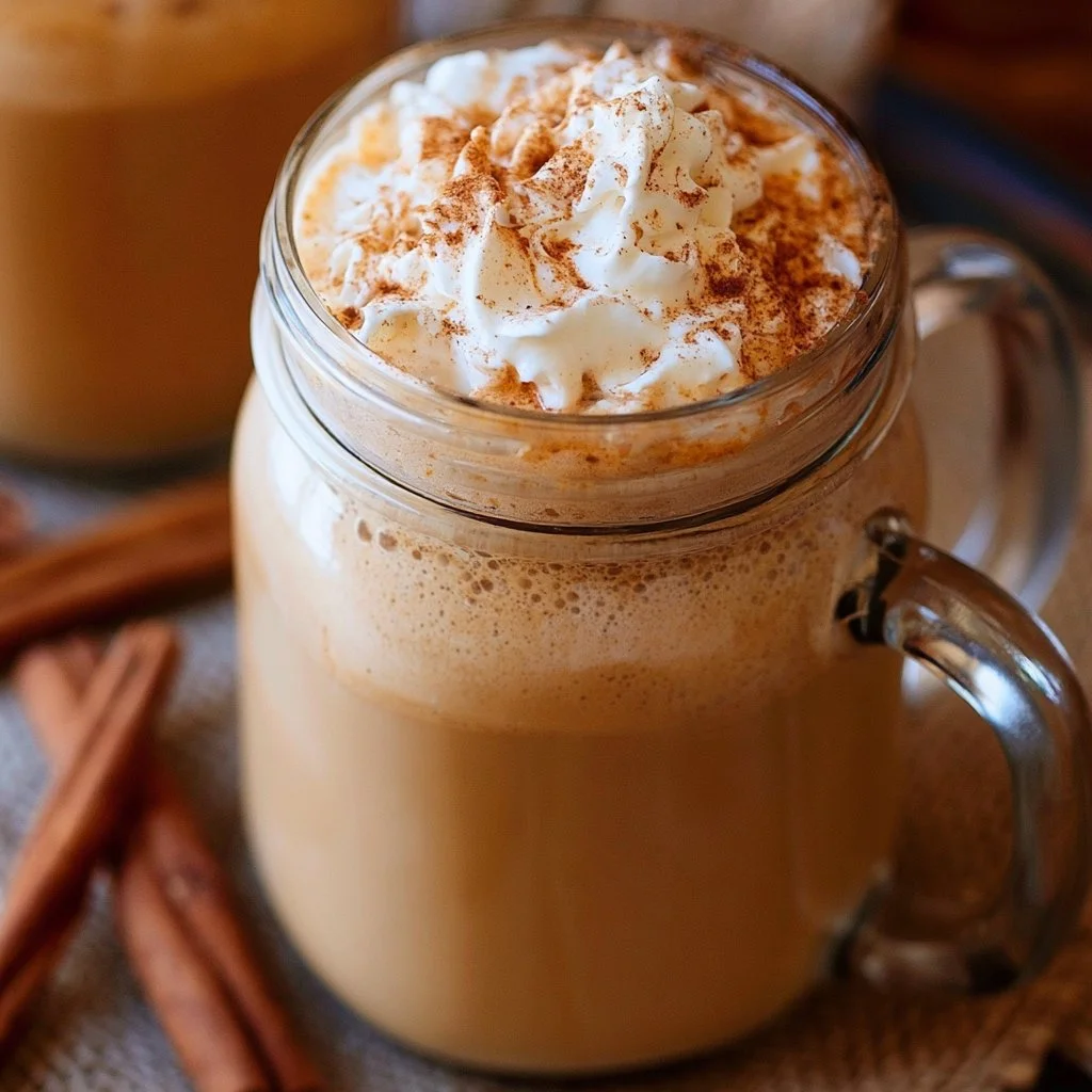 Latte au potiron épicé fait maison dans une tasse avec des épices