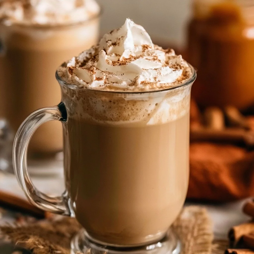 Latte à la citrouille fait maison dans une tasse