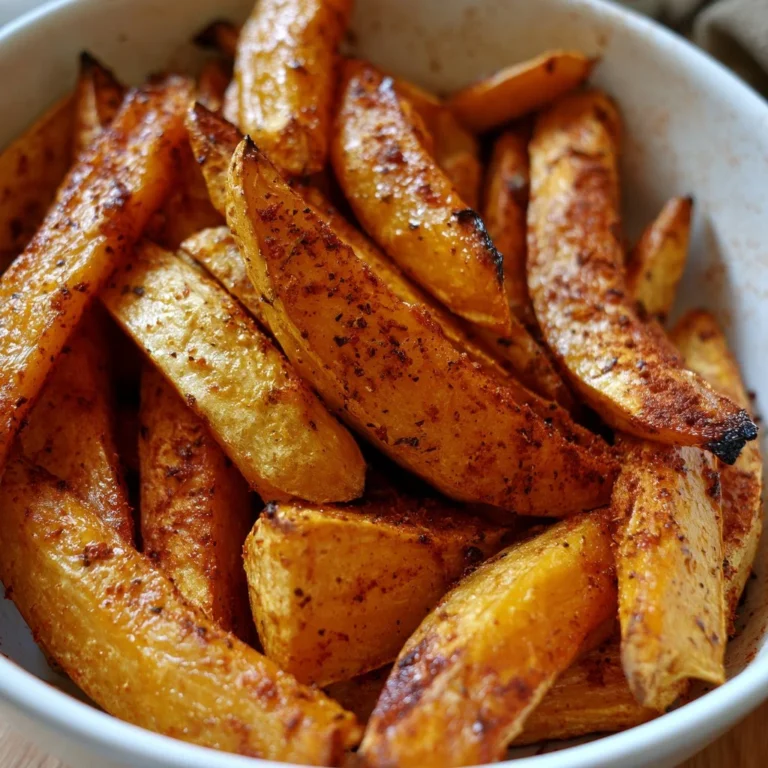 Frites de butternut cuites au four avec paprika sur une assiette.