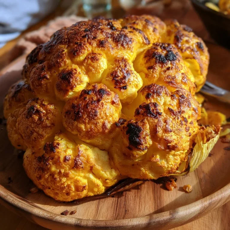 Chou-fleur rôti entier au curry, plat savoureux et coloré