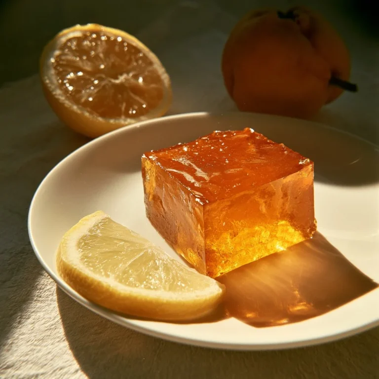 Gelée de coing au citron maison dans un pot en verre