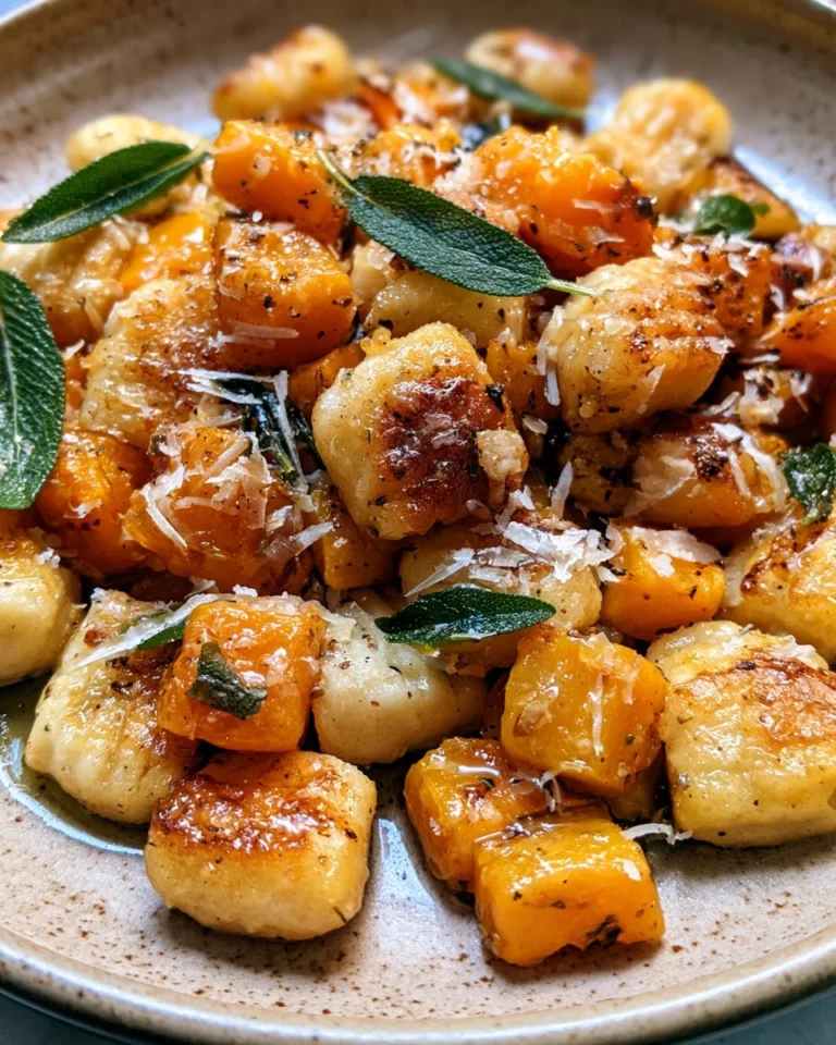Gnocchis poêlés au potimarron, sauge et parmesan, plats savoureux et réconfortants.