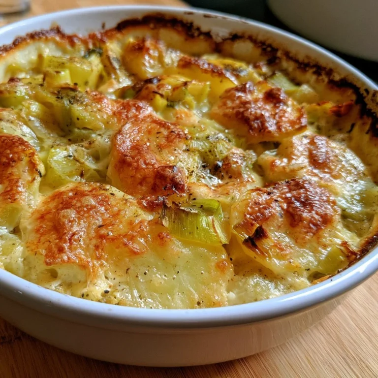 Gratin de poireaux, pommes de terre et fromage comté au four, plat savoureux