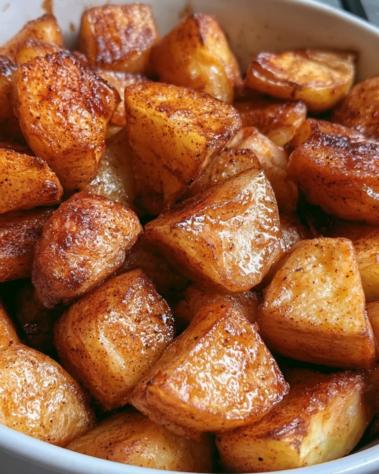 Pommes rôties à la cannelle cuites à l'Air Fryer, dorées et croustillantes