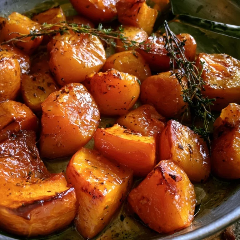 Potimarron rôti au miel et au thym, plat savoureux et coloré