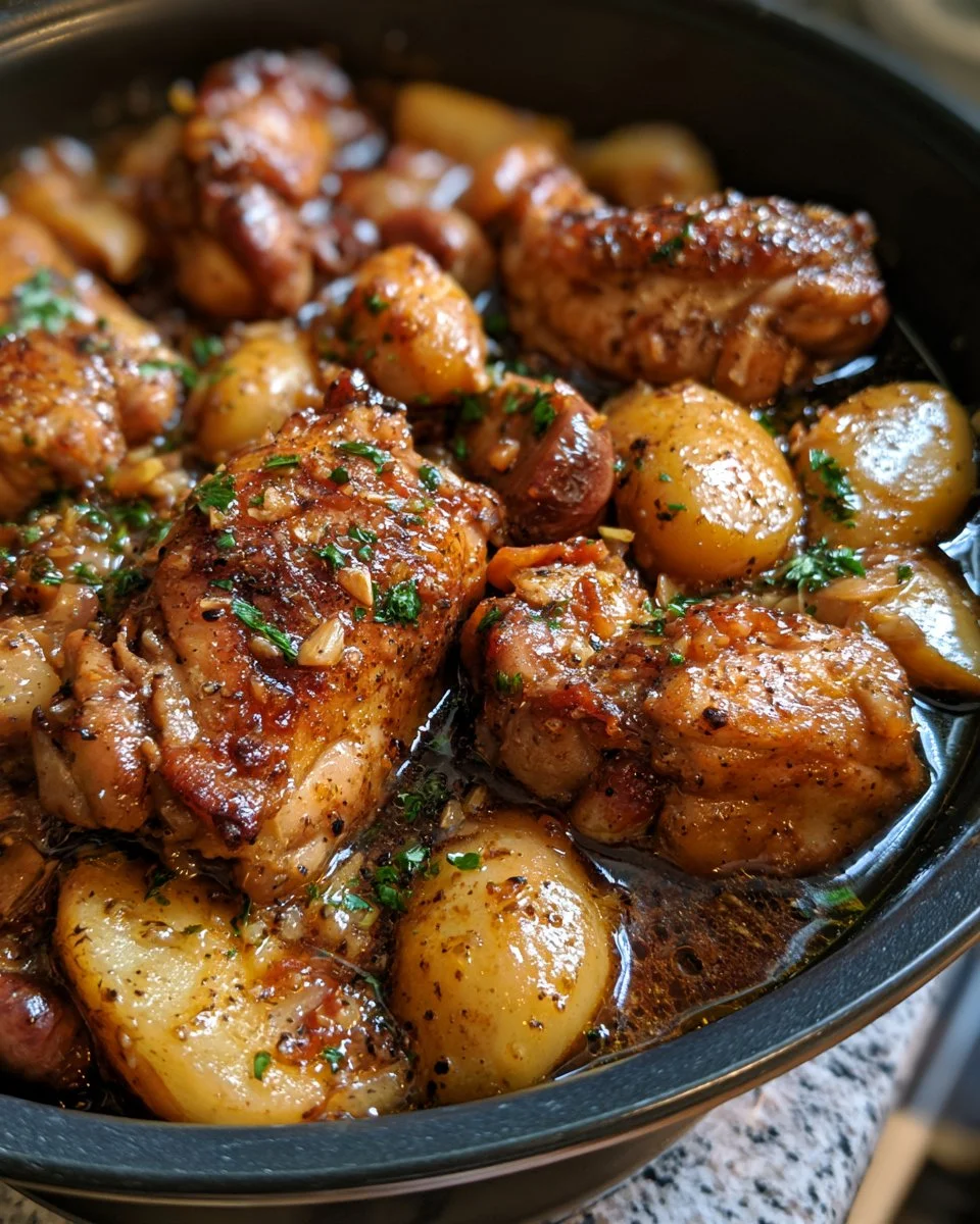 Poulet forestier aux châtaignes, plat savoureux et réconfortant