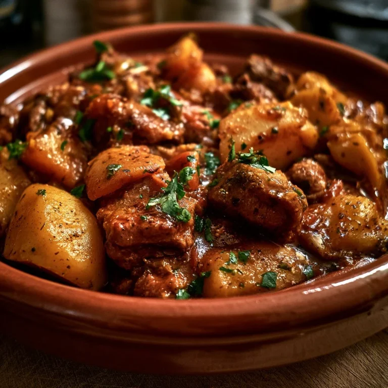 Tajine d’agneau aux coings et au miel, plat traditionnel marocain riche en saveurs.