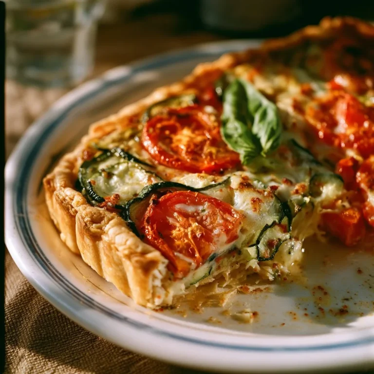 Tarte courgette, tomate et moutarde prête à déguster