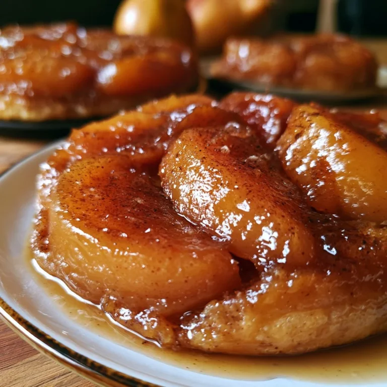 Tarte tatin aux coings et à la cannelle, dessert français renversé fait maison.